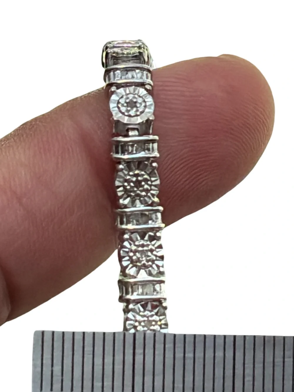 Sterling Silver and Diamond Tennis Bracelet